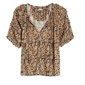 FAHERTY BRAND Bodhi Print Top - Blue Bordeaux size Medium‎